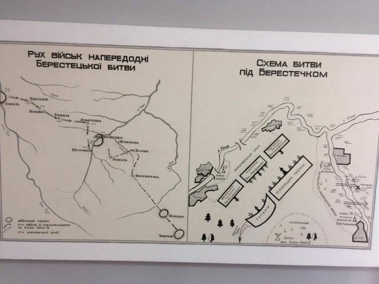 Карта-план Поля Берестецької битви - заповідник