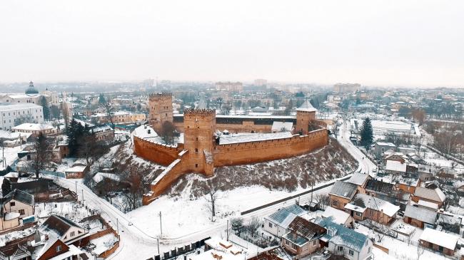 Замок Любарта в Луцьку - квадрокоптер зима
